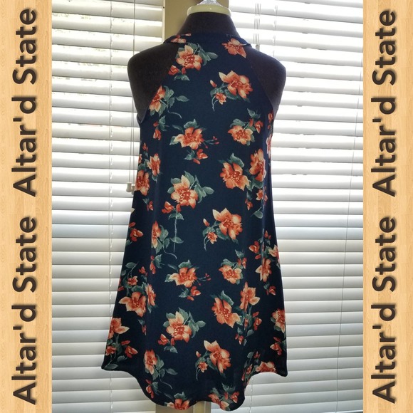 ALTAR'D STATE Sleeveless Midi Dress Women Blue Navy - Picture 6 of 8